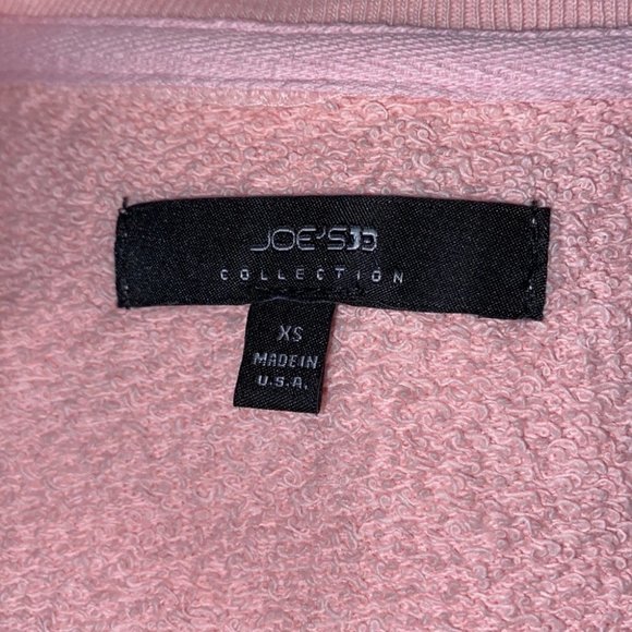 🌷 Joe’s Jean Collection Baby Pink Miaya Lace-up Sleeve Sweatshirt Size XS - Picture 9 of 13